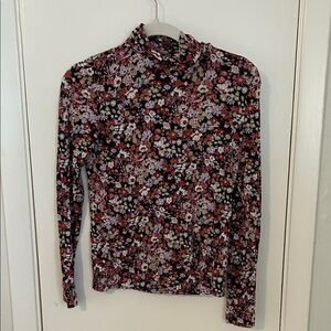 LOFT Multicolor Floral Long Sleeve Top